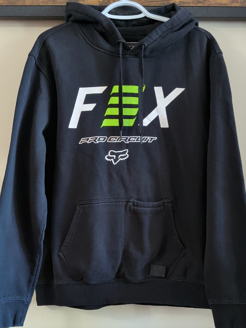 Fox Black Hoodie with White and Neon Green Logo